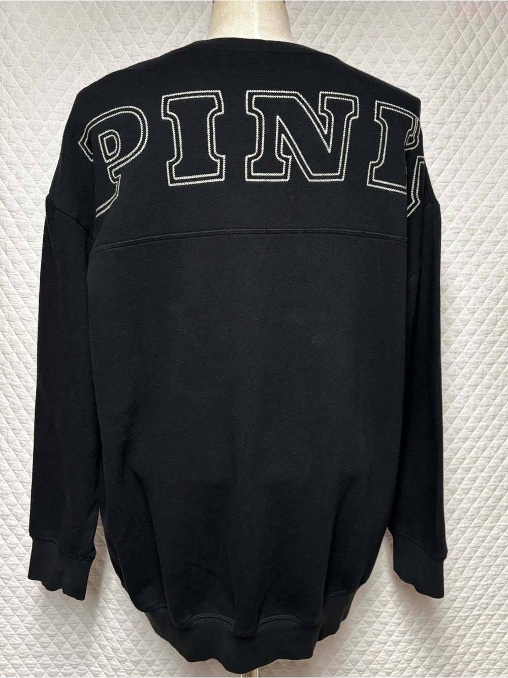 PINK Victoria's Secret Oversized Crewneck Sweatshirt with White Stitched Logo
